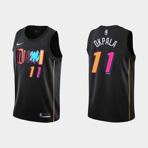 2021-22 Miami Heat No. 11 KZ Okpala City Edition Black Swingman Jersey