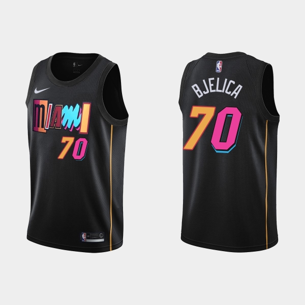 2021-22 Miami Heat No. 70 Nemanja Bjelica City Edition Black Swingman Jersey