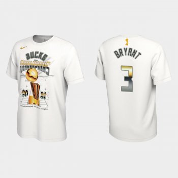 Milwaukee Bucks Nike White 2021 NBA Finals Champions Elijah Bryant #3 Celebration Expressive T-shirt