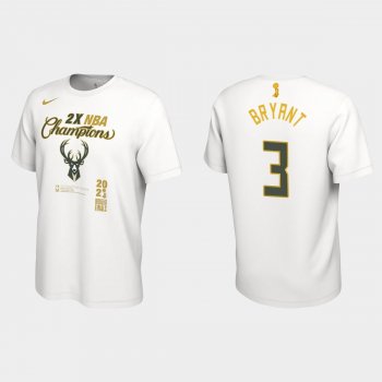 Milwaukee Bucks Nike White 2021 NBA Finals Champions Elijah Bryant #3 Locker Room T-shirt