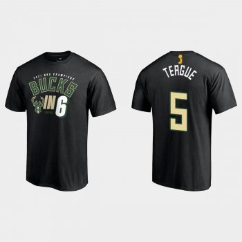 Milwaukee Bucks Fanatics Branded Black 2021 NBA Finals Champions Jeff Teague #5 In Six T-shirt