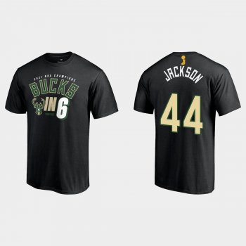 Milwaukee Bucks Fanatics Branded Black 2021 NBA Finals Champions Justin Jackson #44 In Six T-shirt