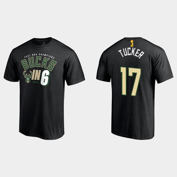 Milwaukee Bucks Fanatics Branded Black 2021 NBA Finals Champions P.J. Tucker #17 In Six T-shirt