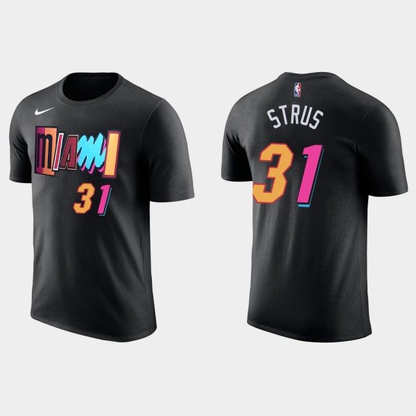 2021-22 Miami Heat Max Strus #31 City Edition Black T-shirt