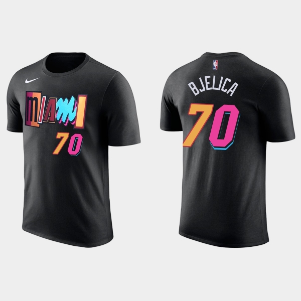 2021-22 Miami Heat Nemanja Bjelica #70 City Edition Black T-shirt