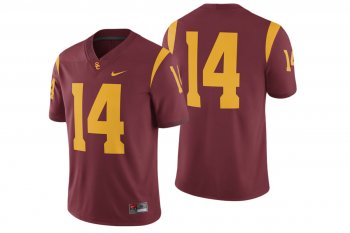 Male USC Trojans #14 Cardinal College Football Game Performance Jersey