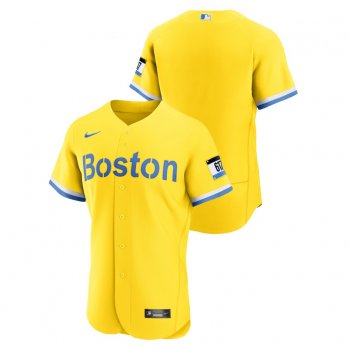 Men's Boston Red Sox Gold 2021 City Connect Nike Authentic Jersey