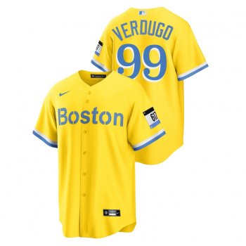 Men's Boston Red Sox #99 Alex Verdugo Replica 2021 City Connect Gold Nike Jersey