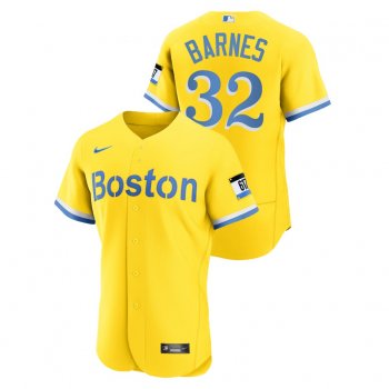 Men's Boston Red Sox #32 Matt Barnes Authentic 2021 City Connect Gold Nike Jersey