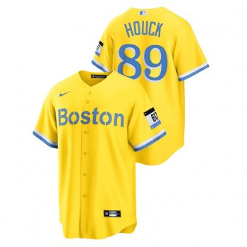 Men's Boston Red Sox Tanner Houck Gold 2021 City Connect Replica Jersey