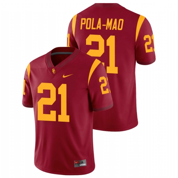 Men's USC Trojans Isaiah Pola-Mao Cardinal College Football Alumni Player Game Jersey