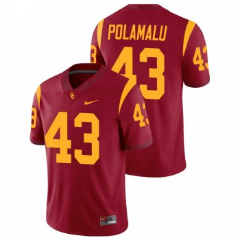 Men's USC Trojans Troy Polamalu Cardinal College Football Alumni Player Game Jersey