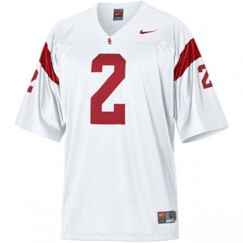 Male USC Trojans #2 Robert Woods White Football Jersey