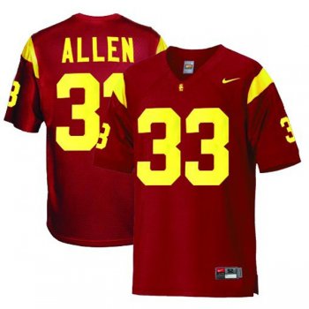 Male USC Trojans #33 Marcus Allen Red Football Jersey