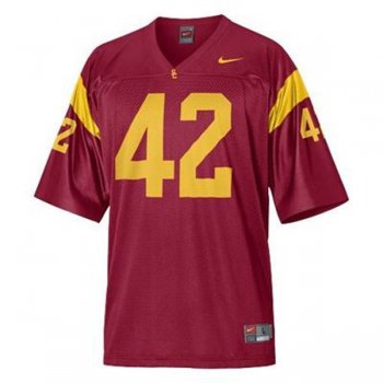 Male USC Trojans #42 Ronnie Lott Red Football Jersey