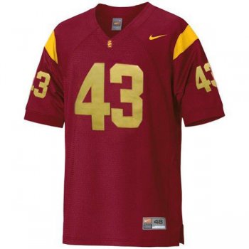 Male USC Trojans #43 Troy Polamalu Red Football Jersey