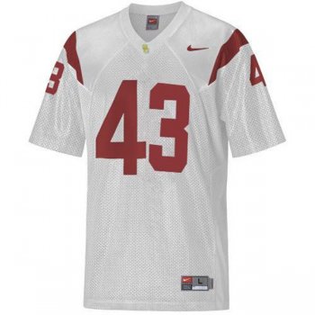 Male USC Trojans #43 Troy Polamalu White Football Jersey