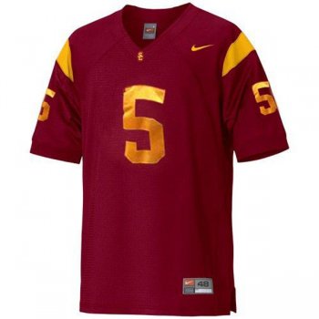 Male USC Trojans #5 Reggie Bush Red Football Jersey