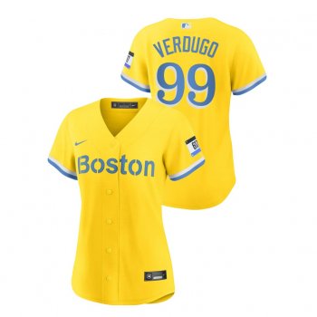 Women's Boston Red Sox #99 Alex Verdugo 2021 City Connect Gold Replica Nike Jersey