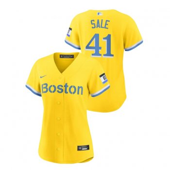 Women's Boston Red Sox Chris Sale Gold 2021 City Connect Replica Jersey