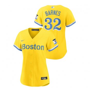 Women's Boston Red Sox #32 Matt Barnes 2021 City Connect Gold Replica Nike Jersey