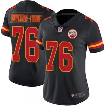 Women's Nike Kansas City Chiefs 76 Laurent Duvernay-Tardif Limited Black Rush NFL Jersey