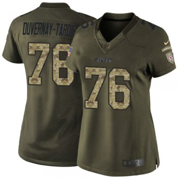 Women's Nike Kansas City Chiefs 76 Laurent Duvernay-Tardif Limited Green Salute to Service NFL Jersey