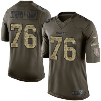 Youth Nike Kansas City Chiefs 76 Laurent Duvernay-Tardif Limited Green Salute to Service NFL Jersey