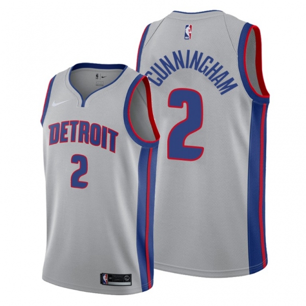 2021 NBA Draft First Cade Cunningham Detroit Pistons Gray Jersey Statement Edition