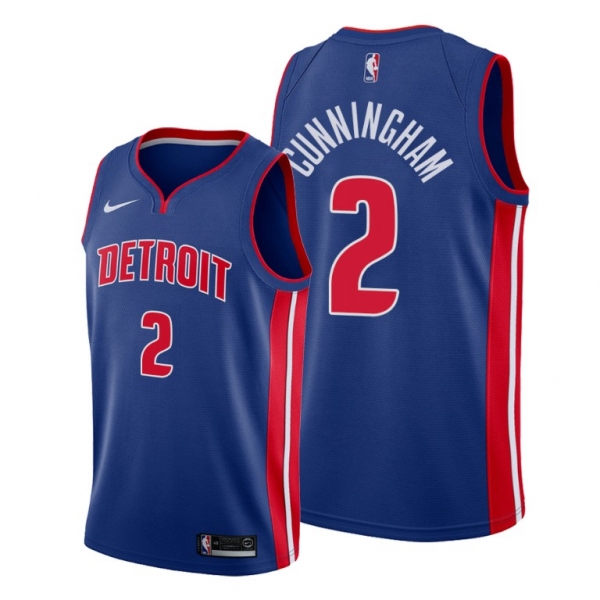 2021 NBA Draft No.1 Cade Cunningham Detroit Pistons Blue Jersey Icon Edition