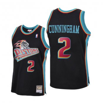 Cade Cunningham Detroit Pistons Black Hardwood Classics Jersey 2021 NBA Draft No.1