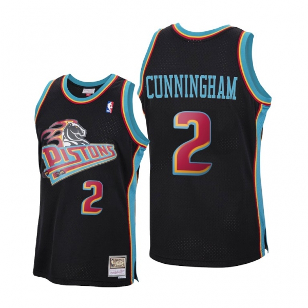 Cade Cunningham Detroit Pistons Black Hardwood Classics Jersey 2021 NBA Draft No.1