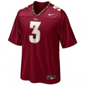 Male Florida State Seminoles #3 E.J. Manuel Red Football Jersey