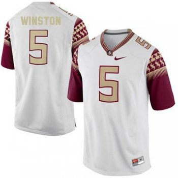 Youth Florida State Seminoles #5 Jameis Winston White Football Jersey