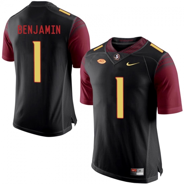 Florida State Seminoles BKelvin Benjamin #1 Black College Football Player Stitched Alternate Jersey