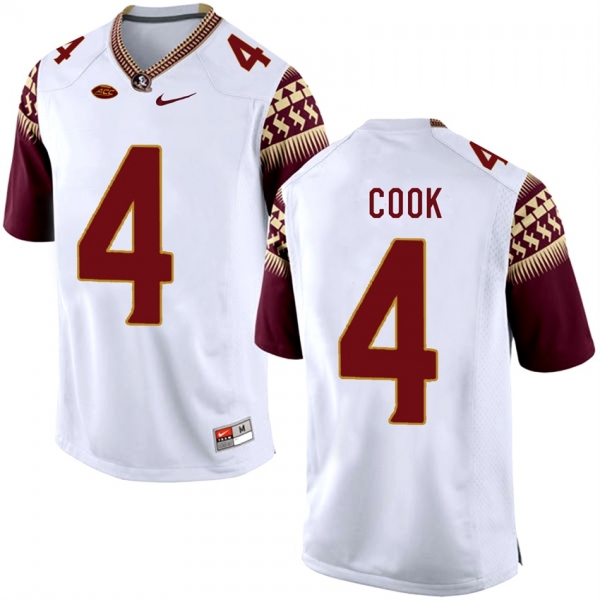 Florida State Seminoles Dalvin Cook #4 White College School Football Player Stitched Away Jersey