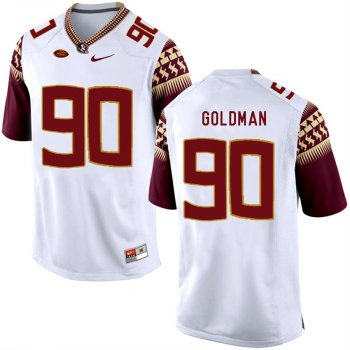 Florida State Seminoles Eddie Goldman #90 White College School Football Player Stitched Away Jersey