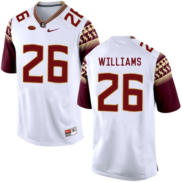 Florida State Seminoles P.J. Williams #26 White College School Football Player Stitched Away Jersey