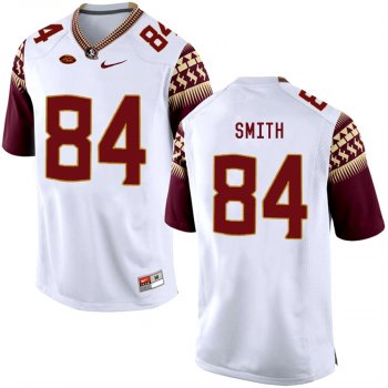 Florida State Seminoles Rodney Smith #84 White College School Football Player Stitched Away Jersey