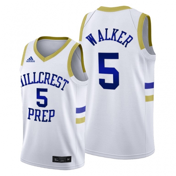 Kyree Walker Hillcrest Prep Academy #5 White 2021 NBA Draft Jersey