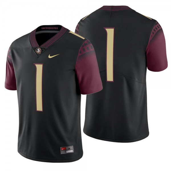 Male Florida State Seminoles #1 Black College Football Game Jersey