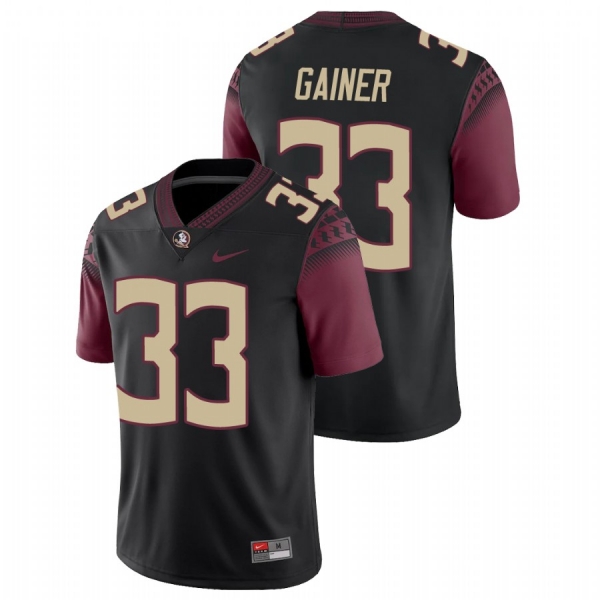 Men's Florida State Seminoles Amari Gainer Black College Football Alternate Game Nike Jersey