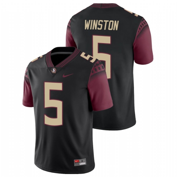 Men's Florida State Seminoles Jameis Winston Black College Football Alternate Game Nike Jersey