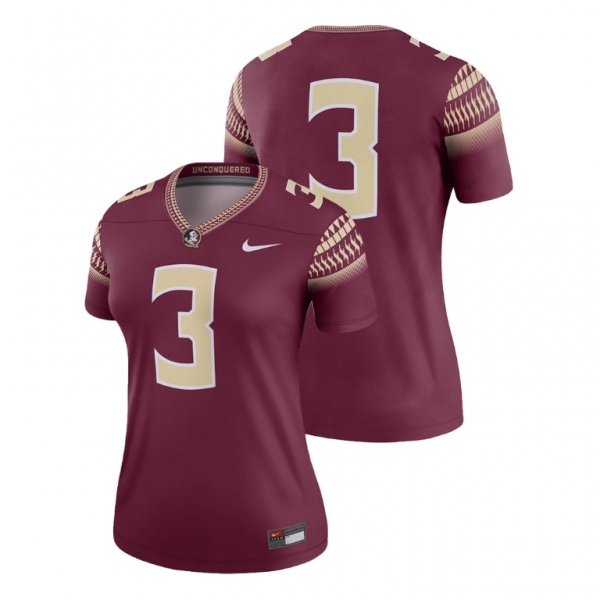 Women's Florida State Seminoles Nike #3 Garnet College Football Legend Jersey