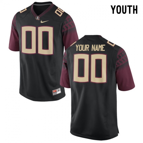 Youth Florida State Seminoles Black College Limited Football Customized Jersey