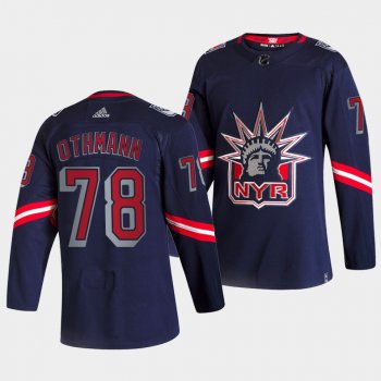 Brennan Othmann New York Rangers 2021 NHL Draft Jersey 2021 Reverse Retro Navy