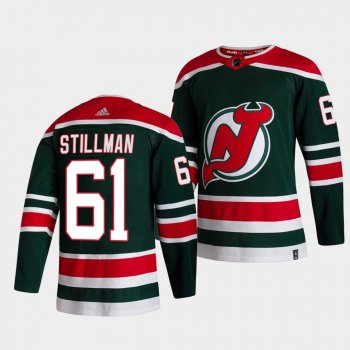 Chase Stillman New Jersey Devils 2021 NHL Draft Jersey 2021 Reverse Retro Green