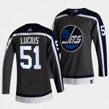 Chaz Lucius Winnipeg Jets 2021 NHL Draft Jersey 2021 Reverse Retro Gray