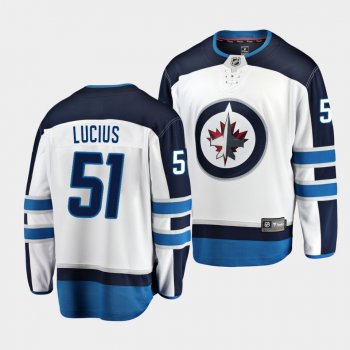 Chaz Lucius Winnipeg Jets 2021 NHL Draft Jersey Away White