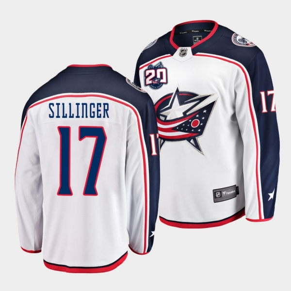 Cole Sillinger Columbus Blue Jackets 2021 NHL Draft Jersey Away White